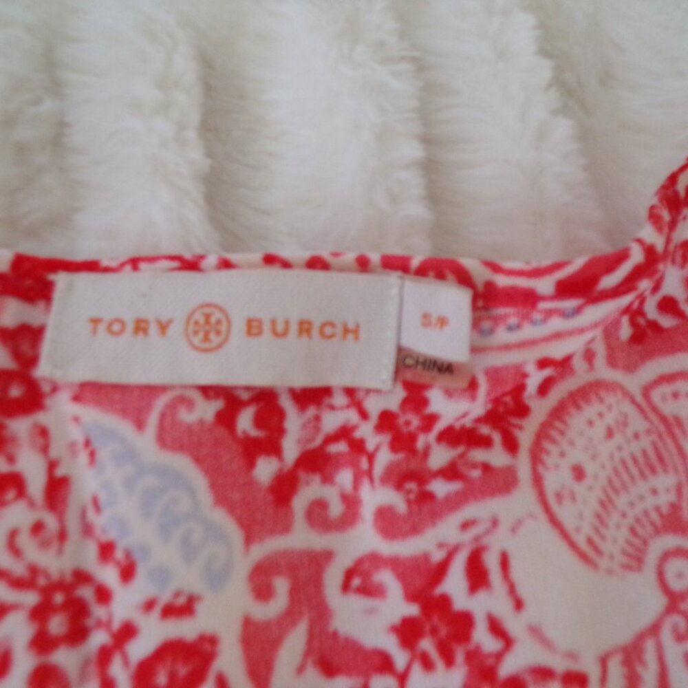 NWOT Tory Burch floral orange silk dress S - Picture 6 of 11